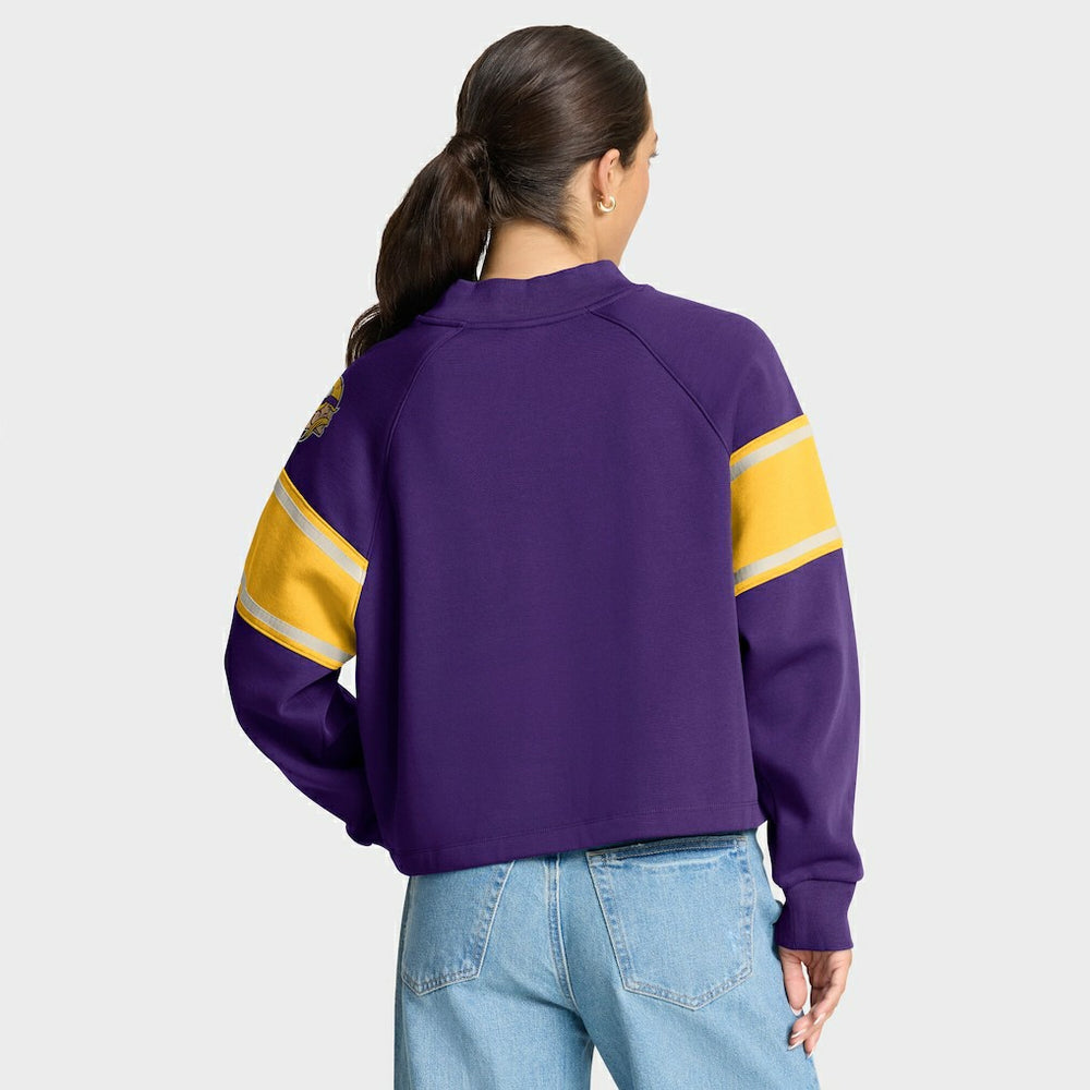 Oversized Hometown Toss Sweep Mock Neck Pullover - Minnesota Vikings Pullover