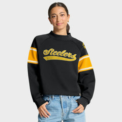 Oversized Hometown Toss Sweep Mock Neck Pullover - Pittsburgh Steelers Pullover