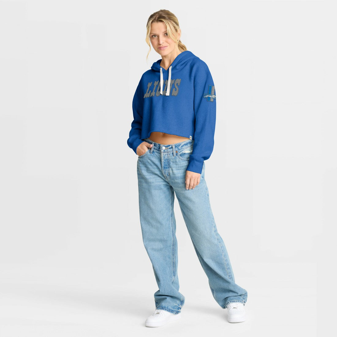 Women's Oversized Hometown Heritage Cropped Hoodie - Detroit Lions Hoodies