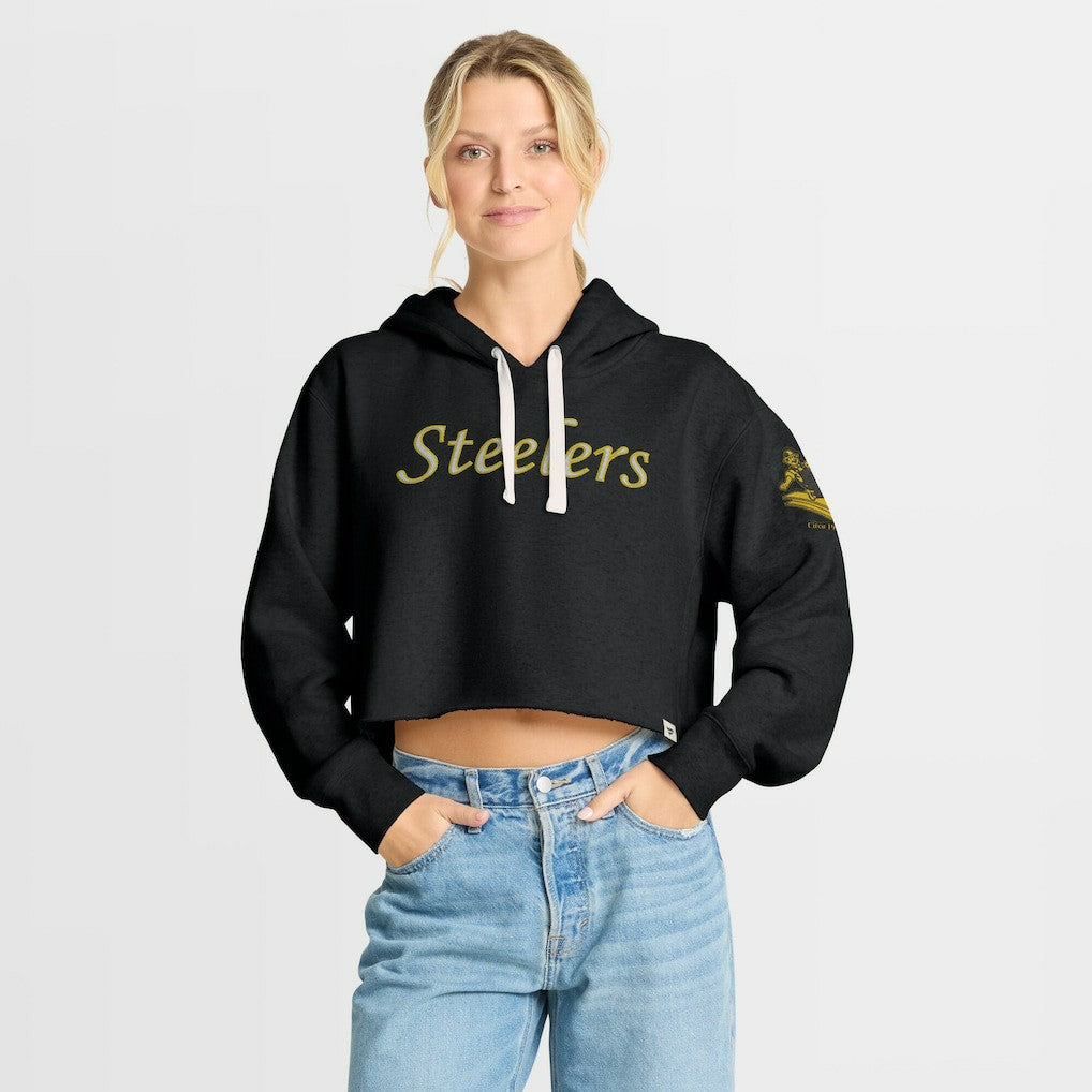 Women's Oversized Hometown Heritage Cropped Hoodie - Pittsburgh Steelers Hoodies