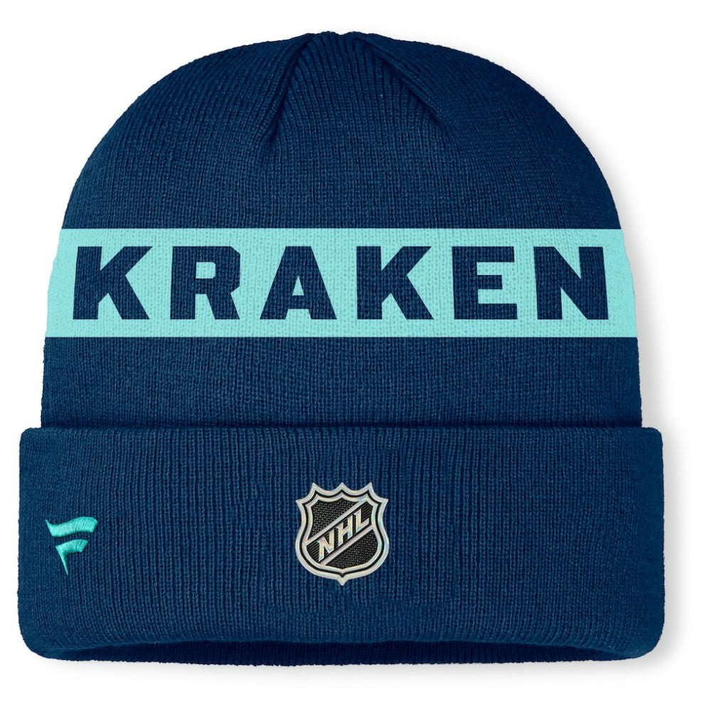 NHL Seattle Kraken Fanatics Authentic Pro Rink Cuffed Knit Hat