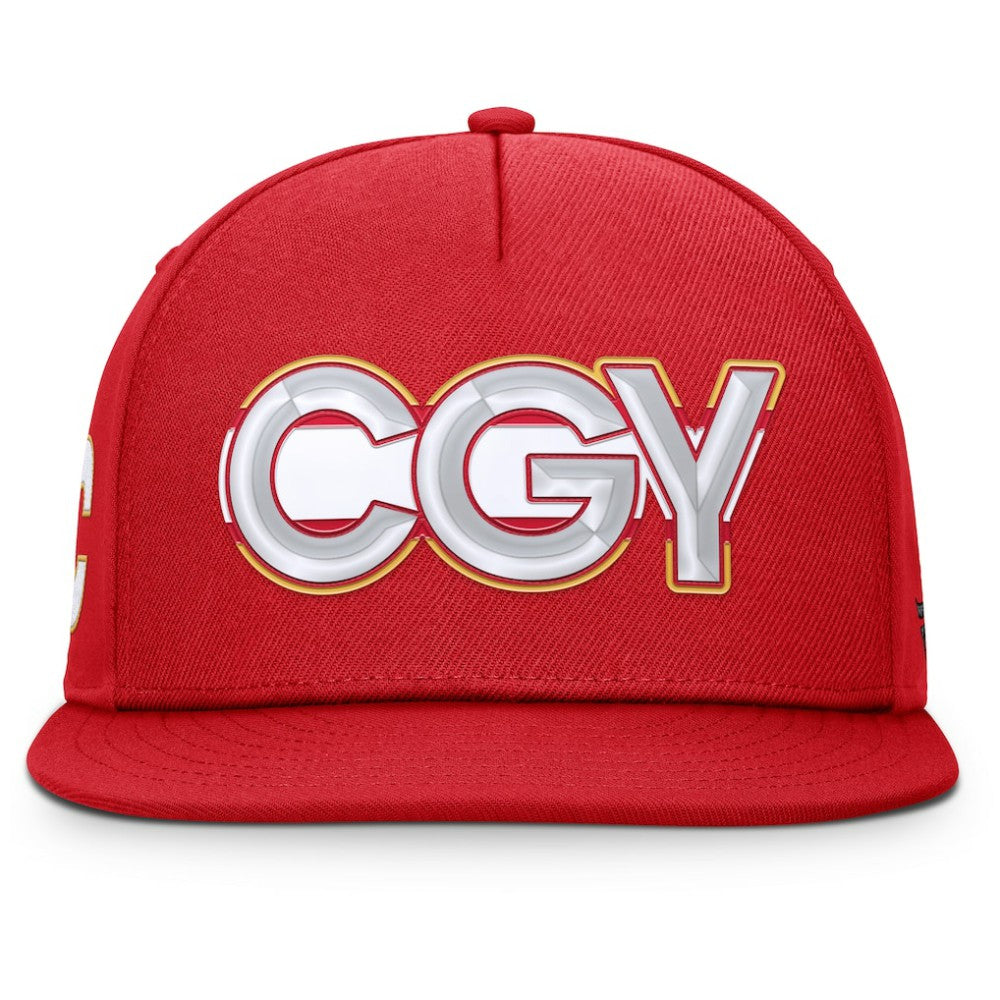 NHL Calgary Flames Fanatics Authentic Pro Rink Team Code Snapback Hat