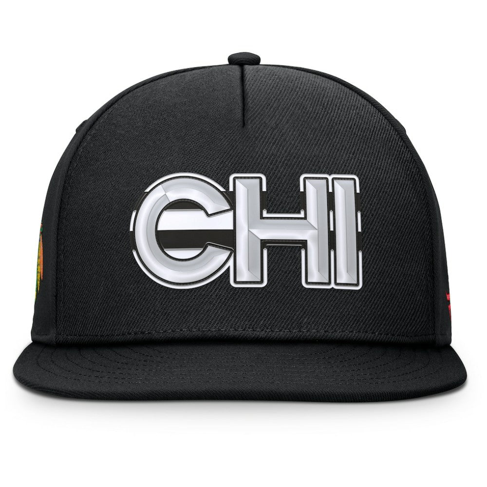 NHL Chicago Blackhawks Fanatics Authentic Pro Rink Team Code Snapback Hat