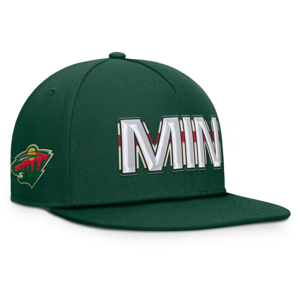 NHL Minnesota Wild Fanatics Authentic Pro Rink Team Code Snapback Hat