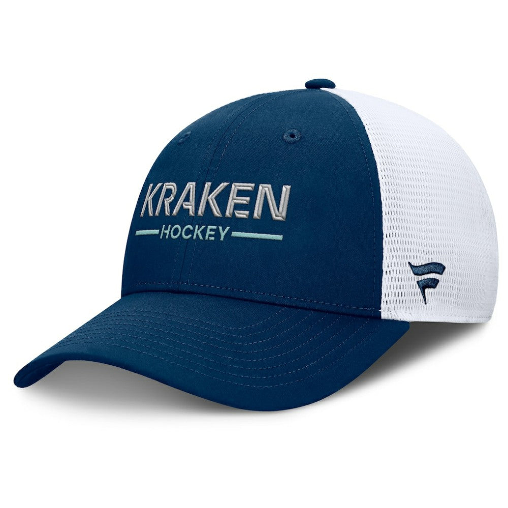 NHL Seattle Kraken Fanatics Authentic Pro Rink Lockup Adjustable Trucker Hat