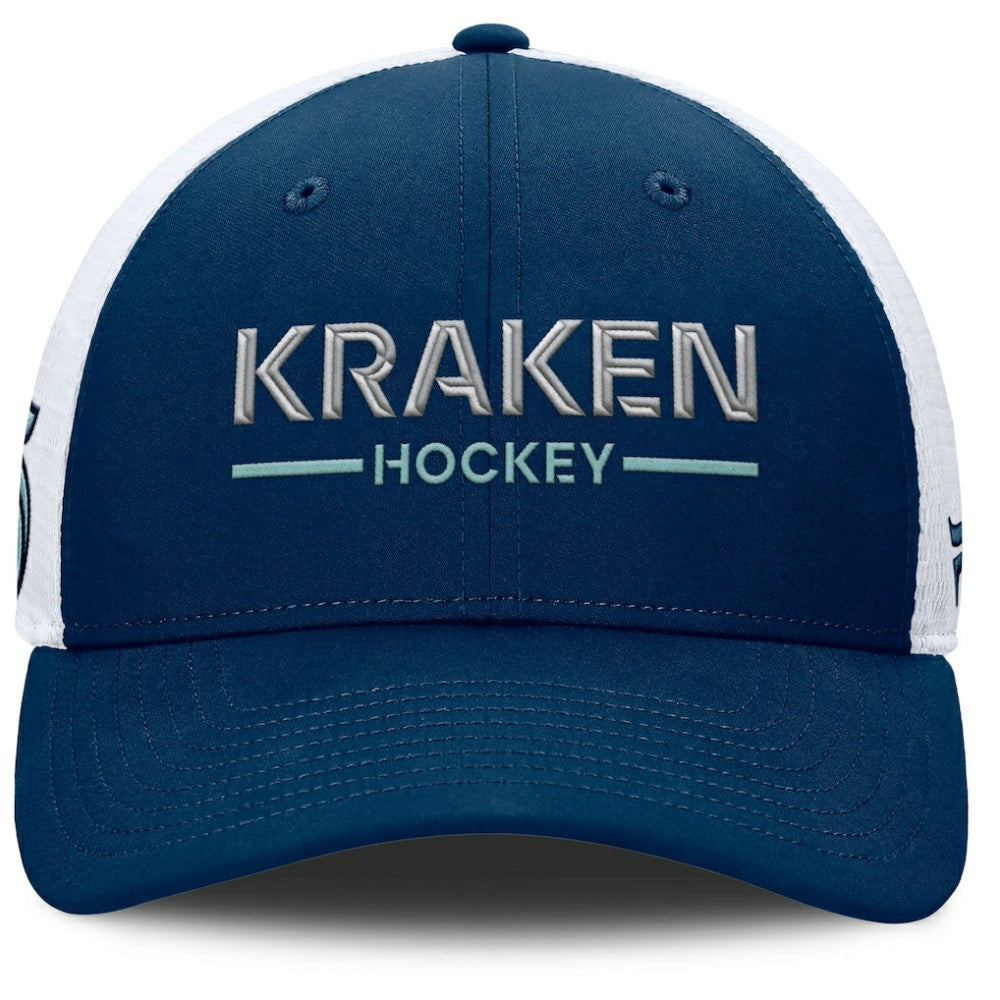 NHL Seattle Kraken Fanatics Authentic Pro Rink Lockup Adjustable Trucker Hat