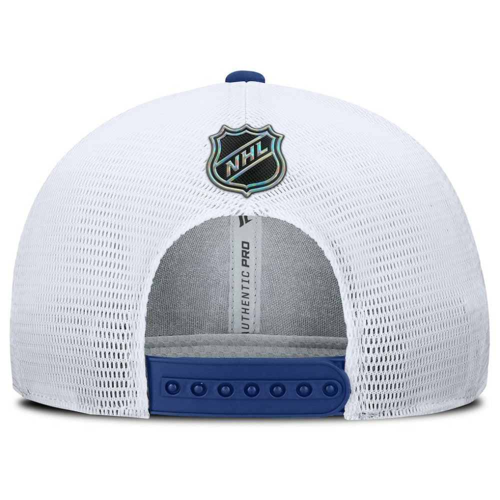 NHL Vancouver Canucks Fanatics Authentic Pro Rink Lockup Adjustable Trucker Hat