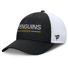 NHL Pittsburgh Penguins Fanatics Authentic Pro Rink Lockup Adjustable Trucker Hat