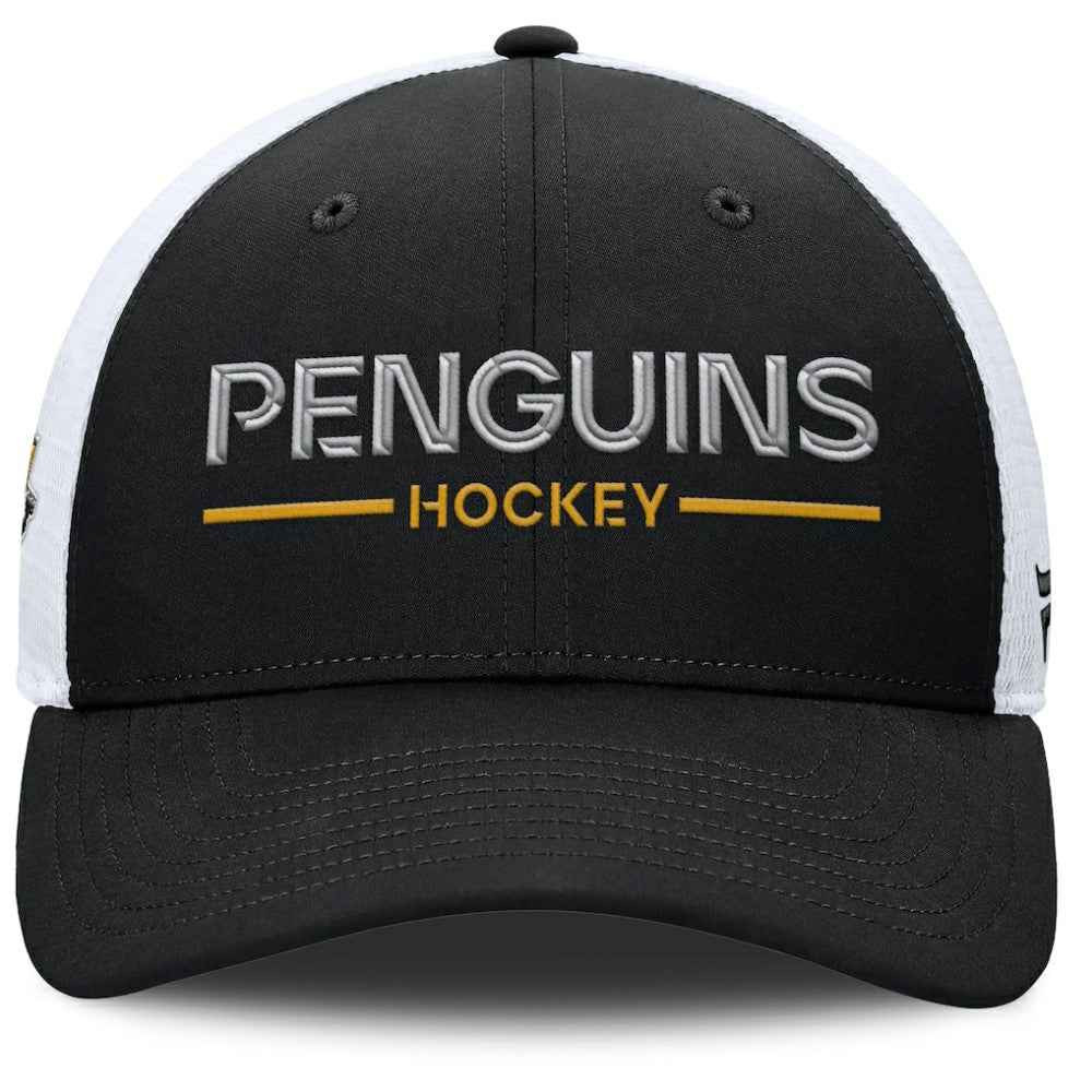 NHL Pittsburgh Penguins Fanatics Authentic Pro Rink Lockup Adjustable Trucker Hat