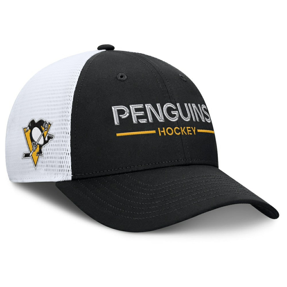 NHL Pittsburgh Penguins Fanatics Authentic Pro Rink Lockup Adjustable Trucker Hat