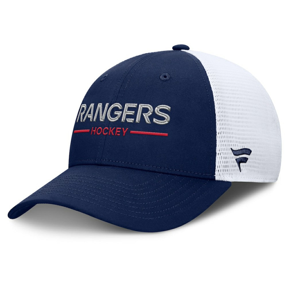 NHL New York Rangers Fanatics Authentic Pro Rink Lockup Adjustable Trucker Hat