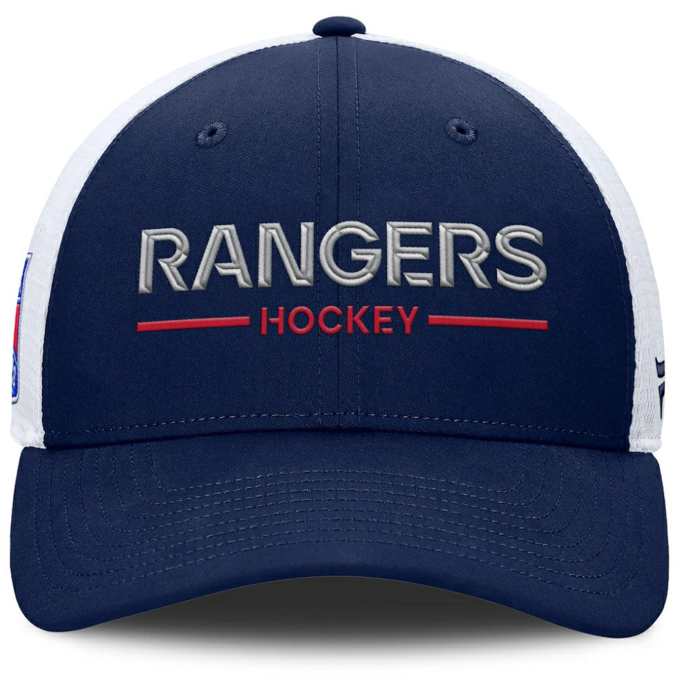 NHL New York Rangers Fanatics Authentic Pro Rink Lockup Adjustable Trucker Hat