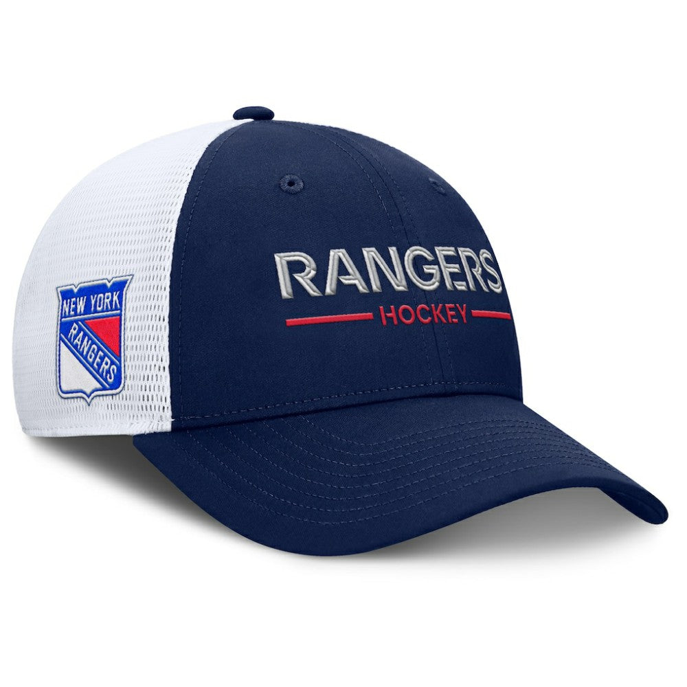 NHL New York Rangers Fanatics Authentic Pro Rink Lockup Adjustable Trucker Hat