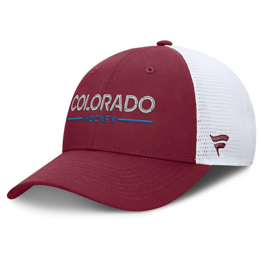 NHL Colorado Avalanche Fanatics Authentic Pro Rink Lockup Adjustable Trucker Hat