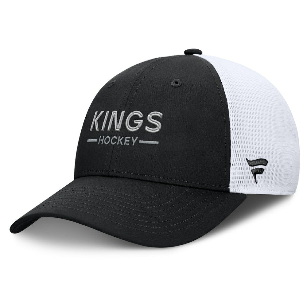 NHL Los Angeles Kings Fanatics Authentic Pro Rink Lockup Adjustable Trucker Hat