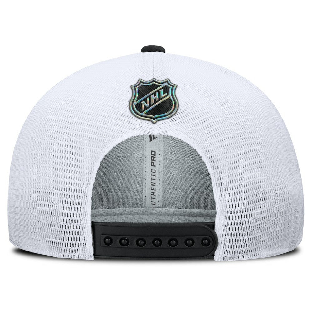 NHL Los Angeles Kings Fanatics Authentic Pro Rink Lockup Adjustable Trucker Hat