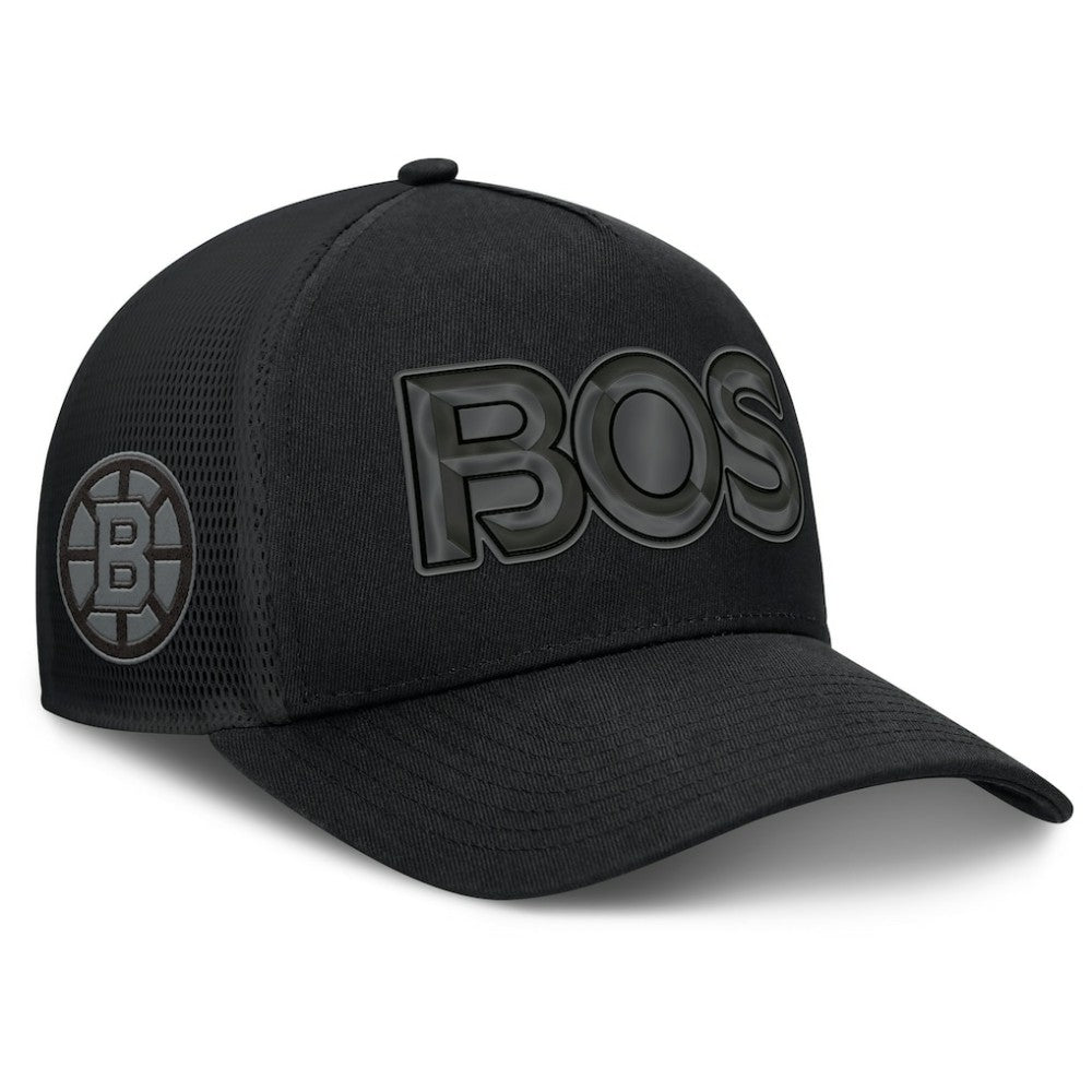 NHL Boston Bruins Fanatics Authentic Pro Road Team Code Trucker Adjustable Hat