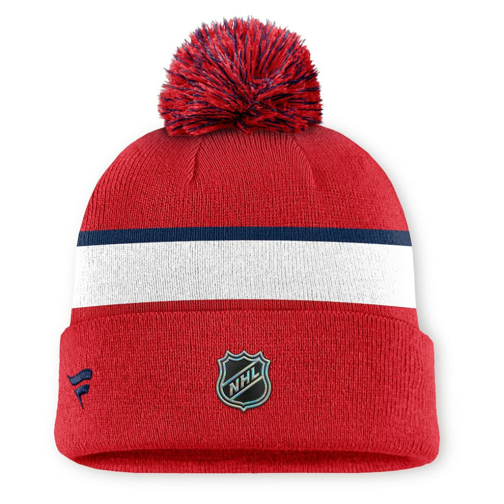 NHL Washington Capitals Fanatics Authentic Pro Rink Cuffed Knit Hat with Pom