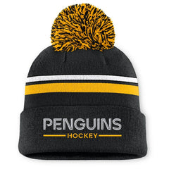 NHL Pittsburgh Penguins Fanatics Women's Authentic Pro Rink Cuffed Knit Hat with Pom