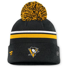 NHL Pittsburgh Penguins Fanatics Women's Authentic Pro Rink Cuffed Knit Hat with Pom