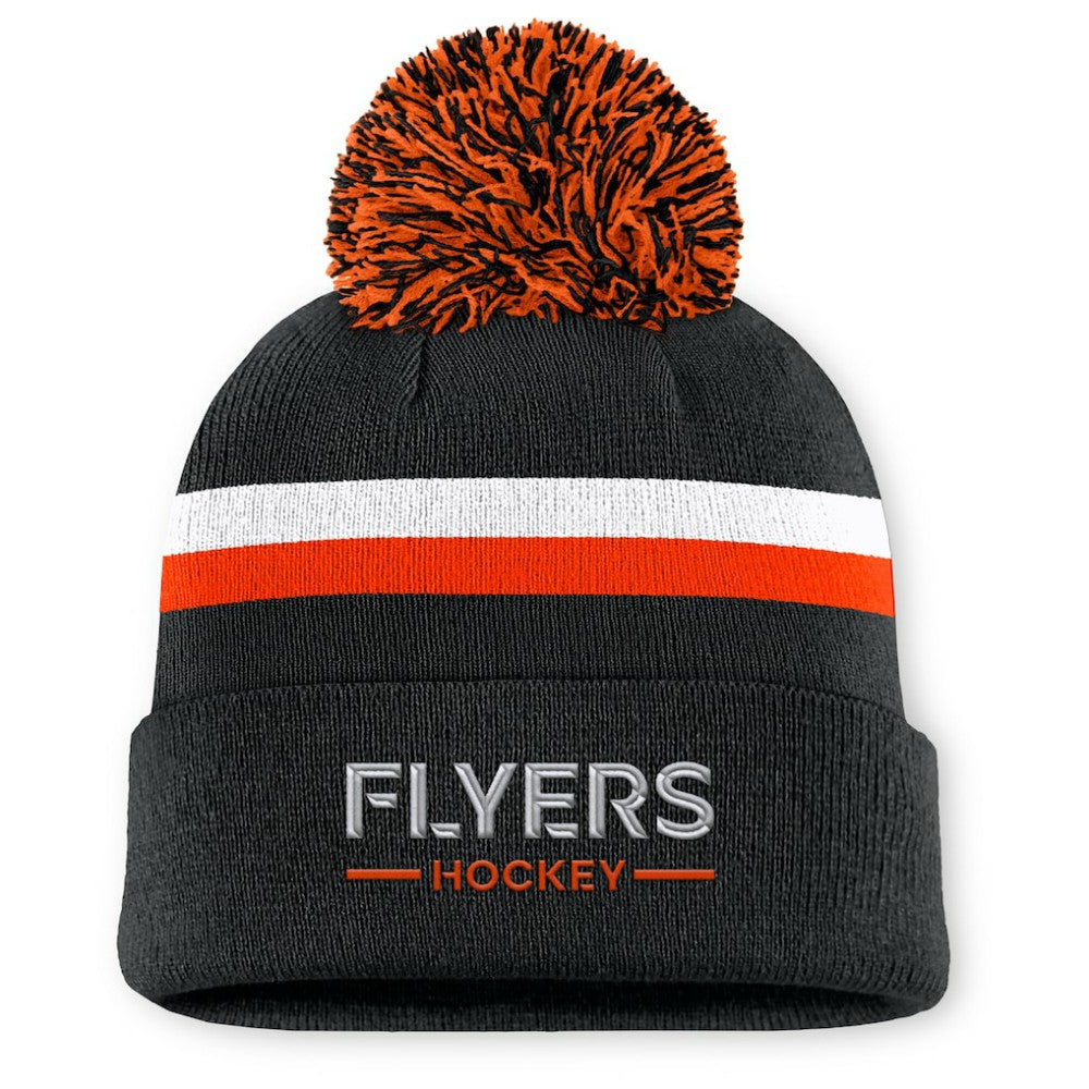 NHL Philadelphia Flyers Fanatics Women's Authentic Pro Rink Cuffed Knit Hat with Pom