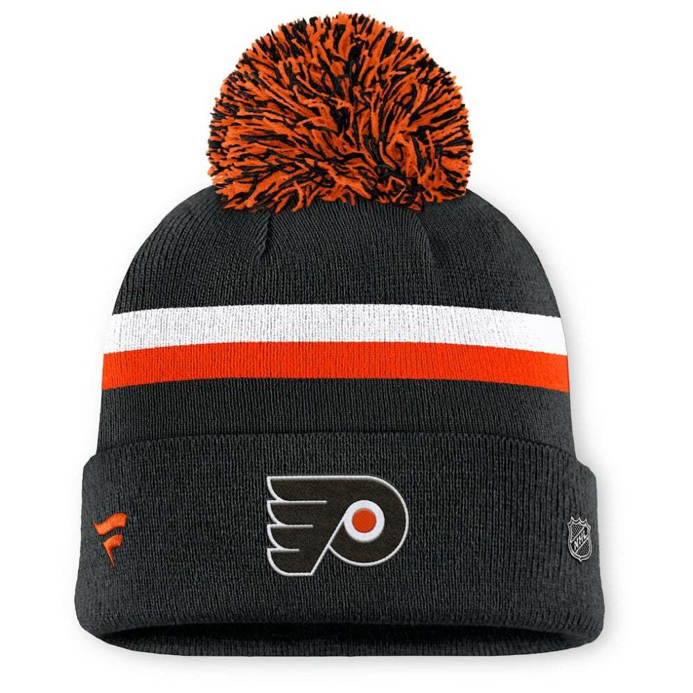 NHL Philadelphia Flyers Fanatics Women's Authentic Pro Rink Cuffed Knit Hat with Pom