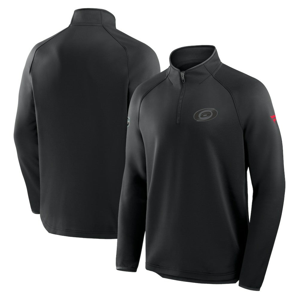 NHL Carolina Hurricanes Fanatics Authentic Pro Tonal Rink Raglan Quarter-Zip Pullover