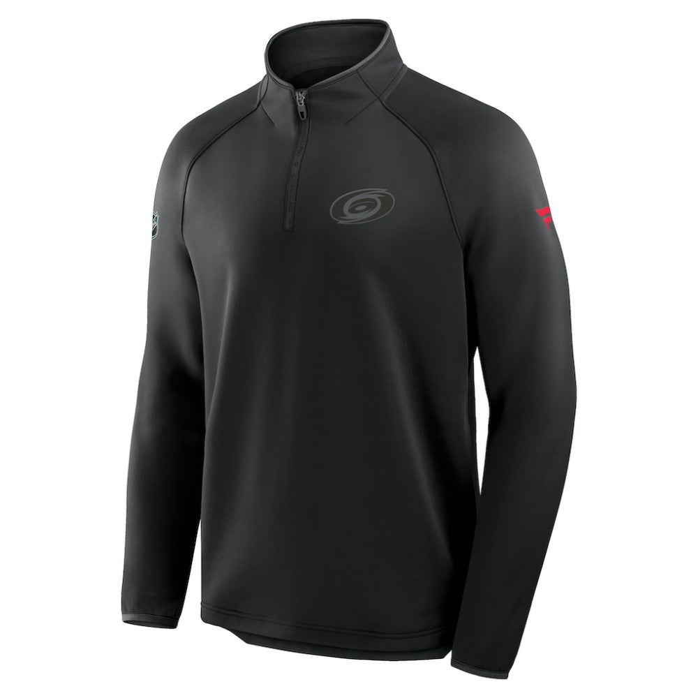 NHL Carolina Hurricanes Fanatics Authentic Pro Tonal Rink Raglan Quarter-Zip Pullover