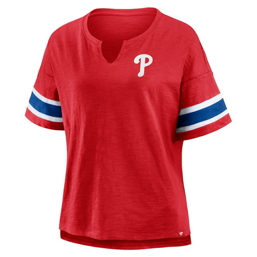 Red Philadelphia Phillies Fanatics Women's Curl Route T-Shirt