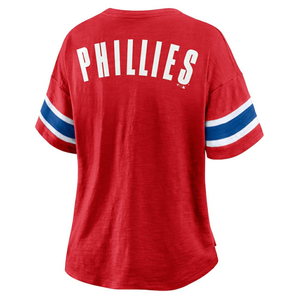 Red Philadelphia Phillies Fanatics Women's Curl Route T-Shirt