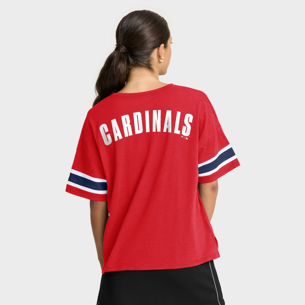Red St. Louis Cardinals Fanatics Women's Curl Route T-Shirt