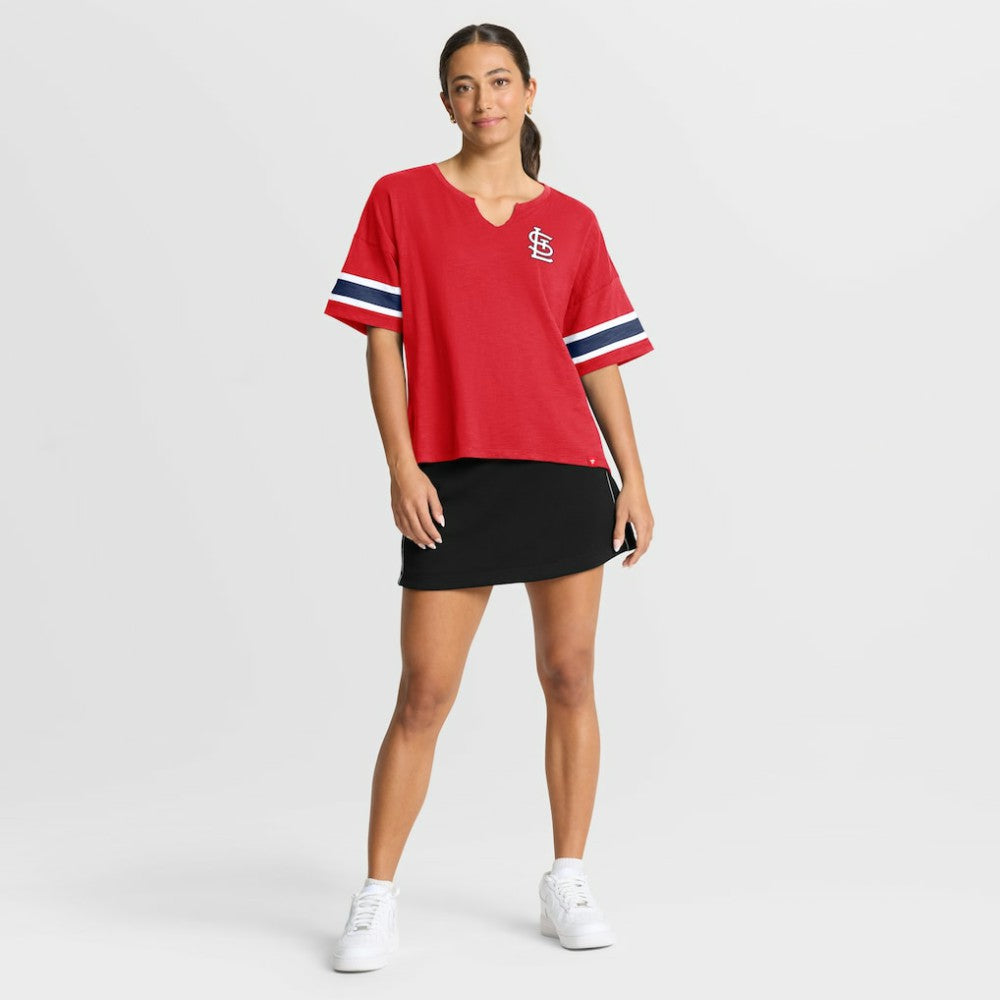 Red St. Louis Cardinals Fanatics Women's Curl Route T-Shirt