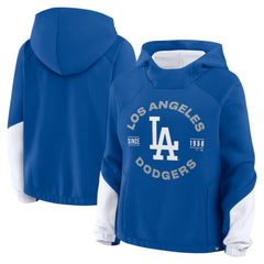 Royal Los Angeles Dodgers Fanatics Women's Oversized Time to Win Pullover Hoodie