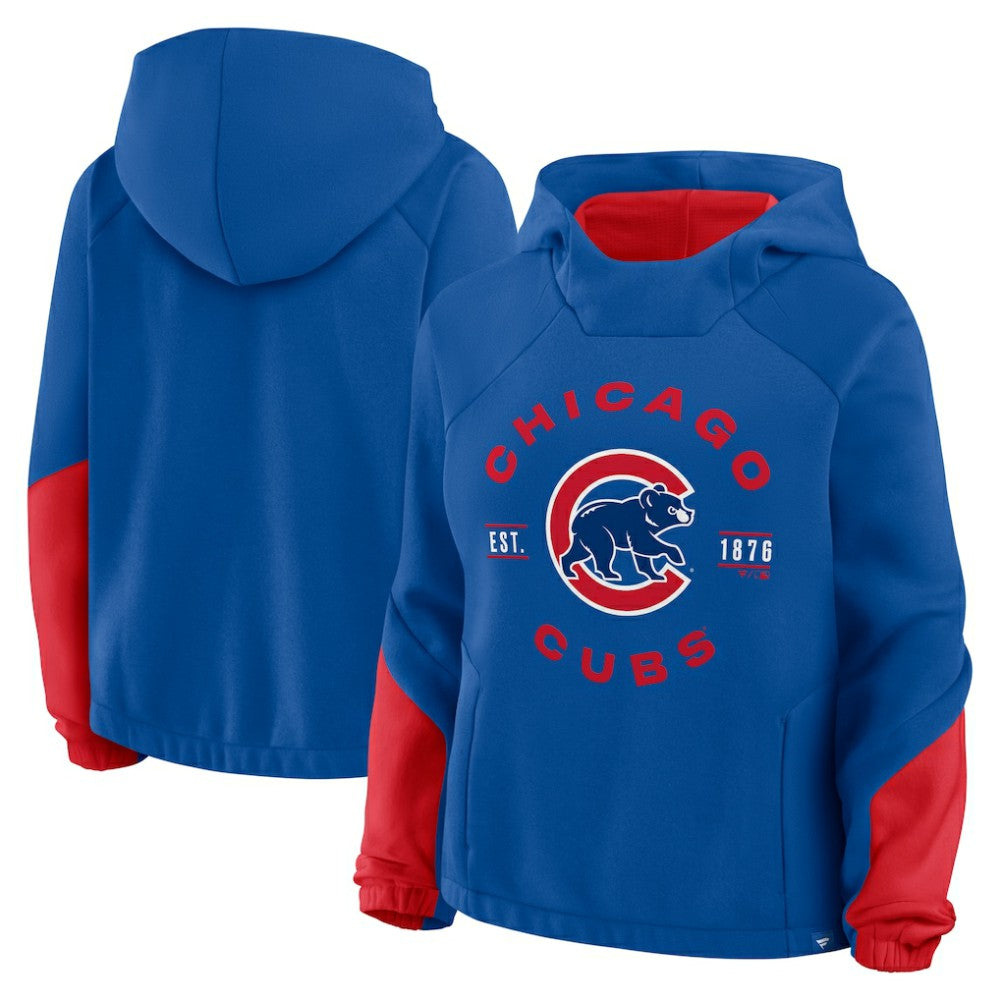 Royal Chicago Cubs Fanatics Women's Oversized Time to Win Pullover Hoodie