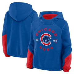 Royal Chicago Cubs Fanatics Women's Oversized Time to Win Pullover Hoodie