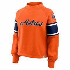 Orange Houston Astros Fanatics Women's Oversized Toss Sweep Raglan Pullover Sweatshirt