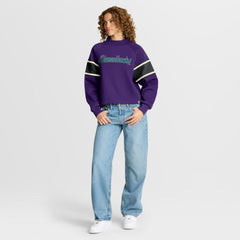 Purple Arizona Diamondbacks Fanatics Women's Oversized Toss Sweep Raglan Pullover Sweatshirt