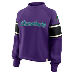 Purple Arizona Diamondbacks Fanatics Women's Oversized Toss Sweep Raglan Pullover Sweatshirt