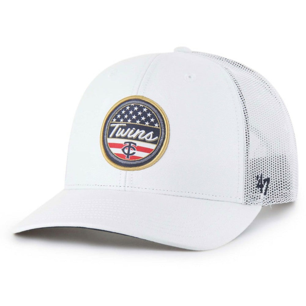 White Minnesota Twins '47 Homage Adjustable Trucker Hat