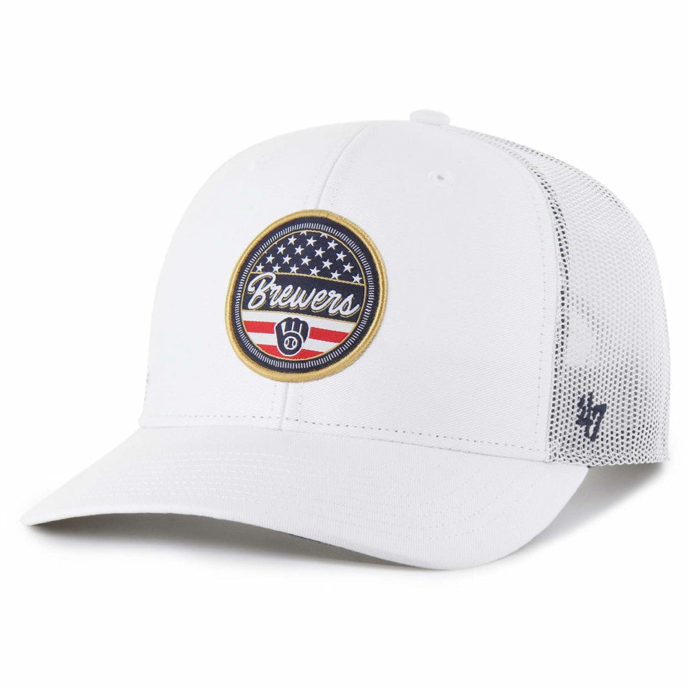 White Milwaukee Brewers '47 Homage Adjustable Trucker Hat