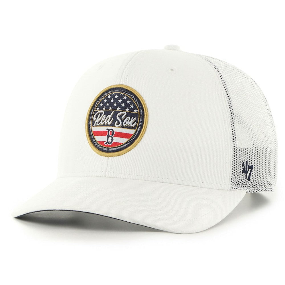 White Boston Red Sox '47 Homage Adjustable Trucker Hat