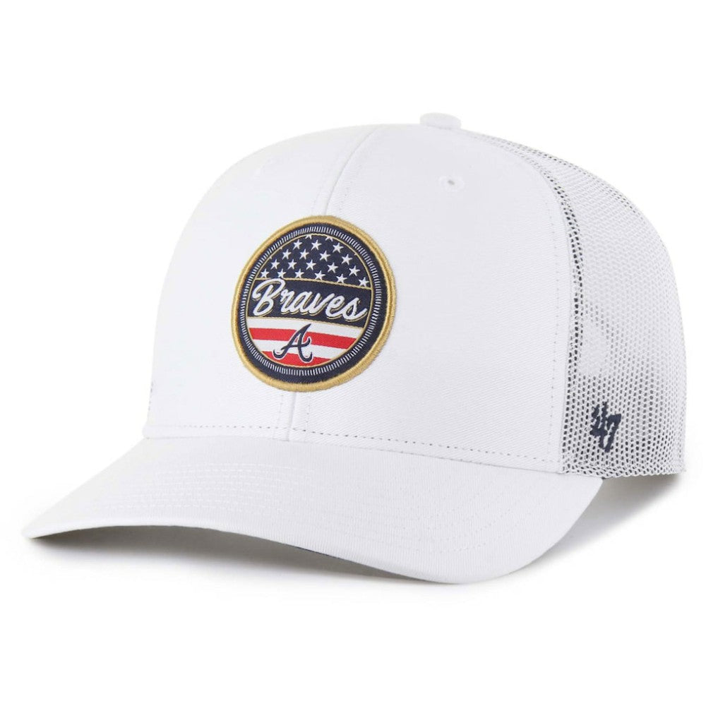 White Atlanta Braves '47 Homage Adjustable Trucker Hat