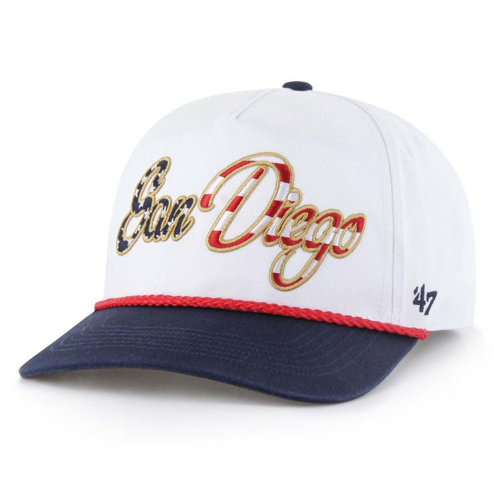 White San Diego Padres '47 Patriotic Overhand Hitch Adjustable Hat