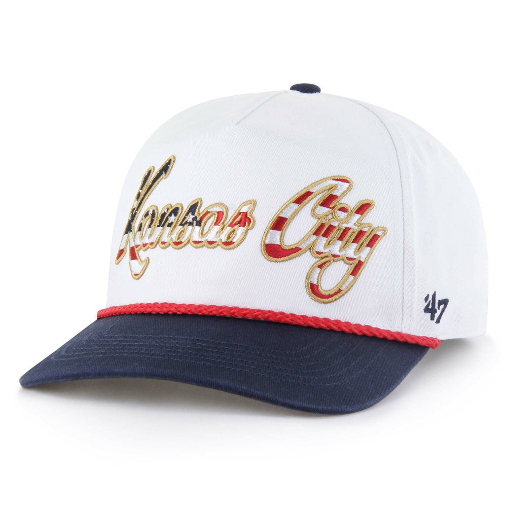 White Kansas City Royals '47 Patriotic Overhand Hitch Adjustable Hat