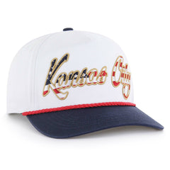 White Kansas City Royals '47 Patriotic Overhand Hitch Adjustable Hat