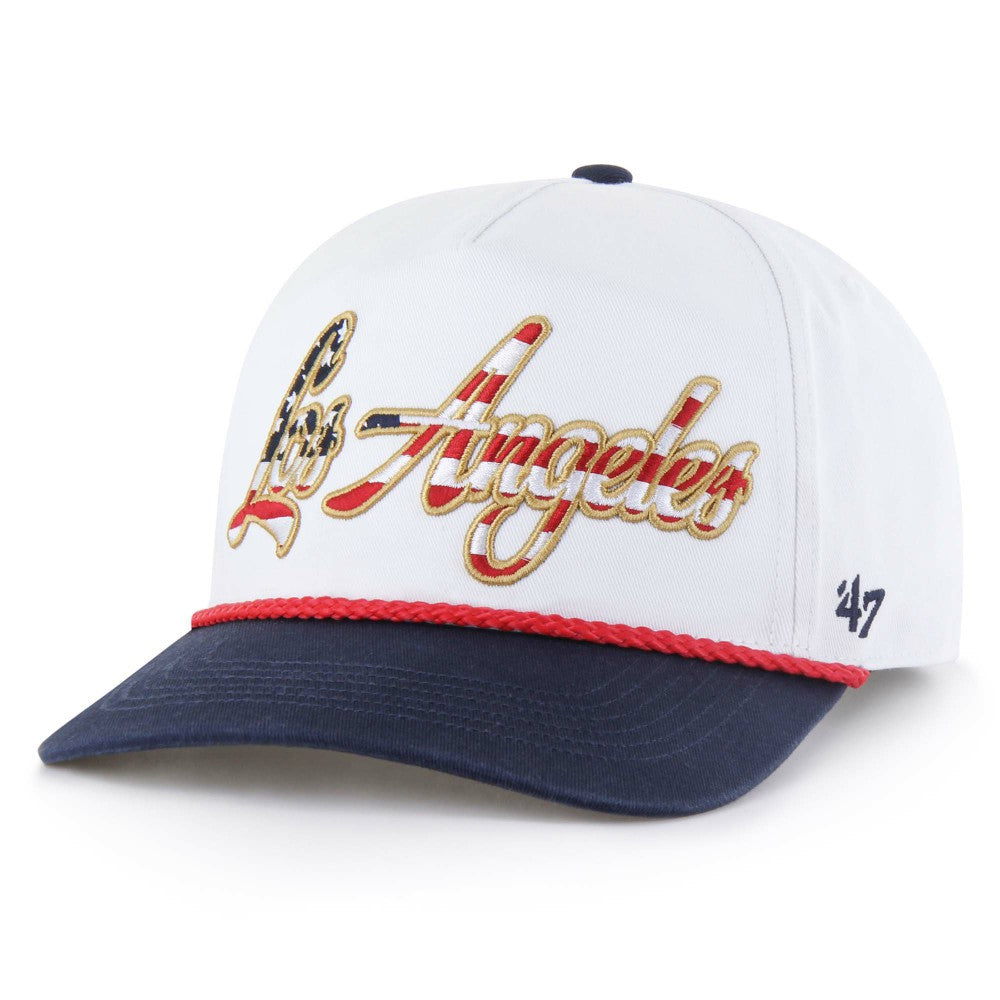 White Los Angeles Dodgers '47 Patriotic Overhand Hitch Adjustable Hat