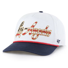 White Los Angeles Dodgers '47 Patriotic Overhand Hitch Adjustable Hat