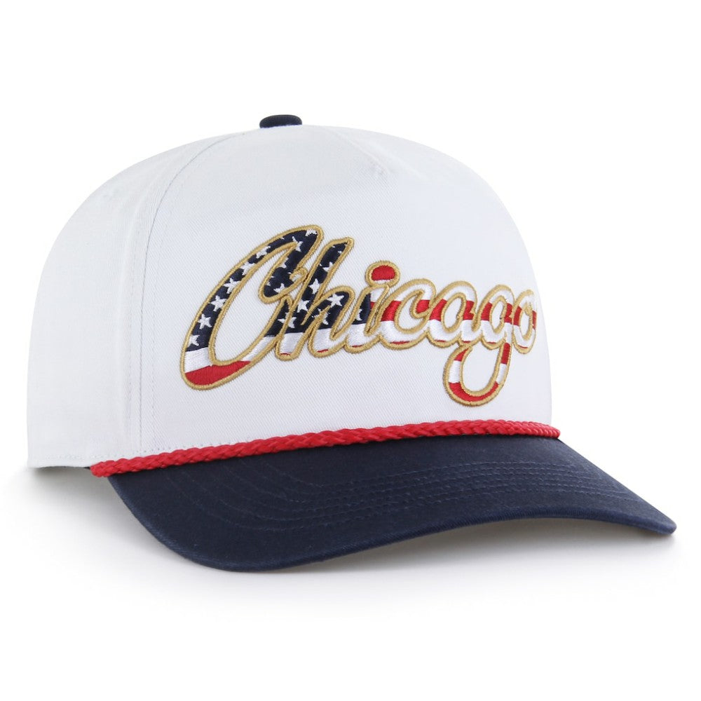 White Chicago Cubs '47 Patriotic Overhand Hitch Adjustable Hat