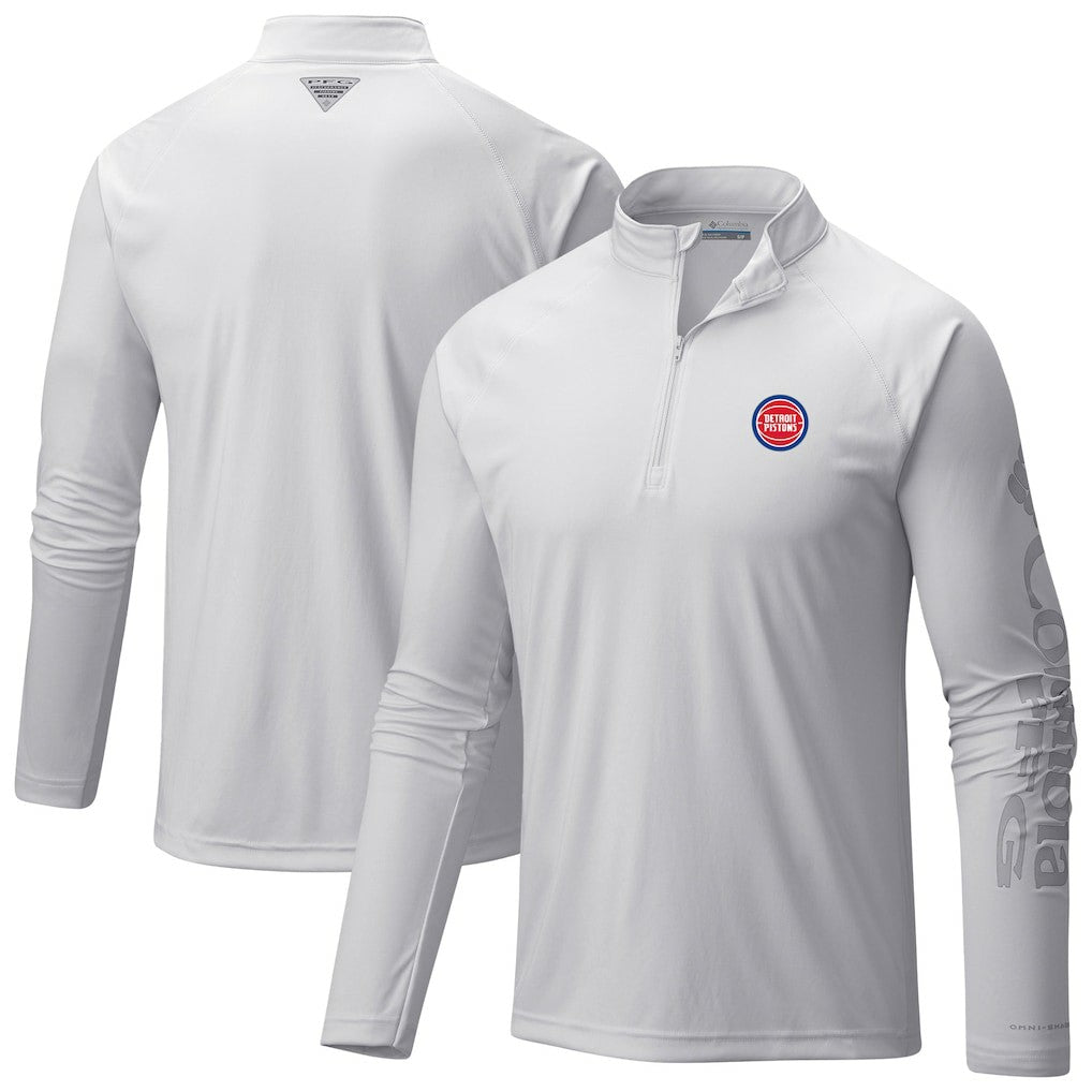 Columbia Detroit Pistons Terminal Tackle Raglan Omni-Shade Quarter-Zip Jacket sale