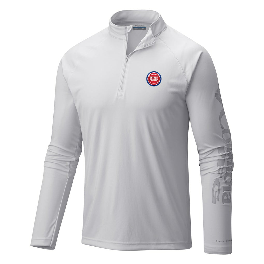 Columbia Detroit Pistons Terminal Tackle Raglan Omni-Shade Quarter-Zip Jacket sale
